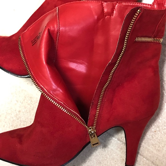 Like 🆕Bellini red suede feel Sz8M Claudia style 3 inch heel 8 inch boot length - Picture 10 of 17